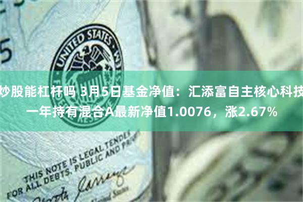 炒股能杠杆吗 3月5日基金净值：汇添富自主核心科技一年持有混合A最新净值1.0076，涨2.67%