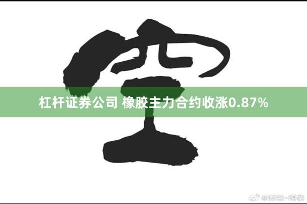杠杆证券公司 橡胶主力合约收涨0.87%